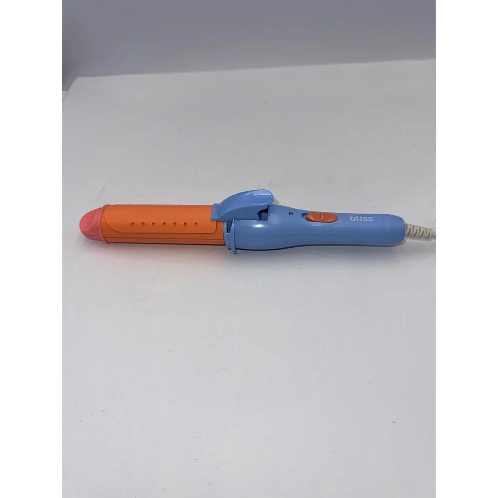 Bliss Curling Iron Unisex Blue Orange Corded Hair Styling Tool